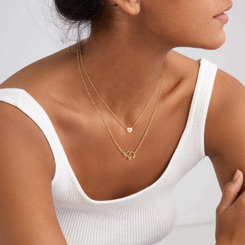 Fettero Tiny Gold Initial Heart Necklace-14K Gold Plated Handmade Dainty Personalized Letter Heart Choker Necklace For Women Necklace Jewelry - Image 2